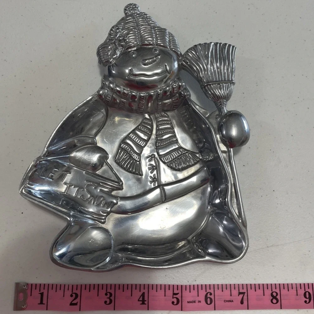 Lenox YULETIDE Metal Serveware SNOWMAN‎ Shape Tray #6212253
